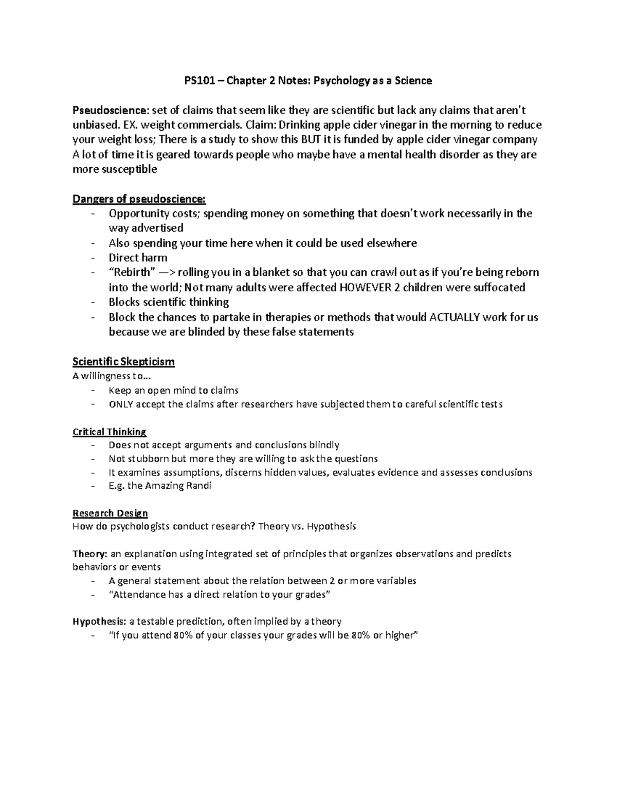 PS101 Chapter 2 - Lecture notes - PS101 - WLU - Studocu