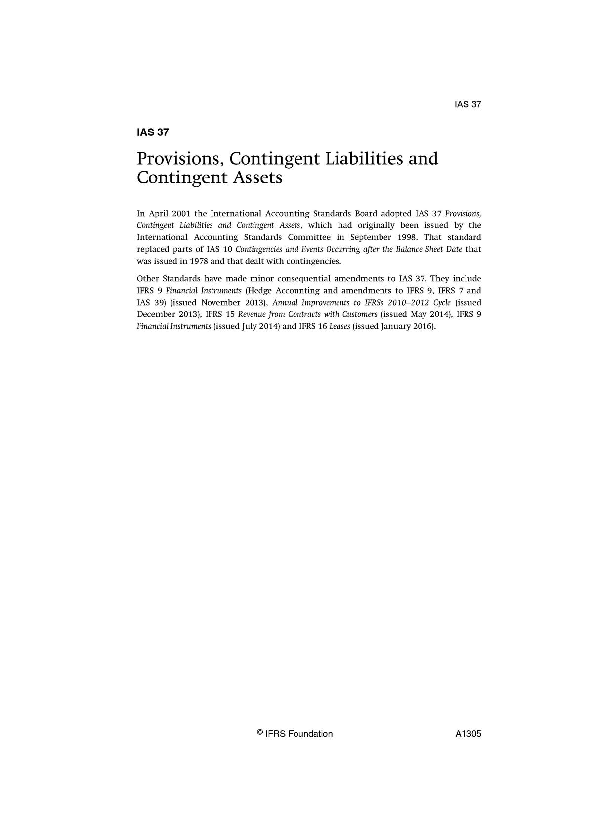 IAS 37 - Folien Zu IAS 37 - IAS 37 Provisions, Contingent Liabilities ...