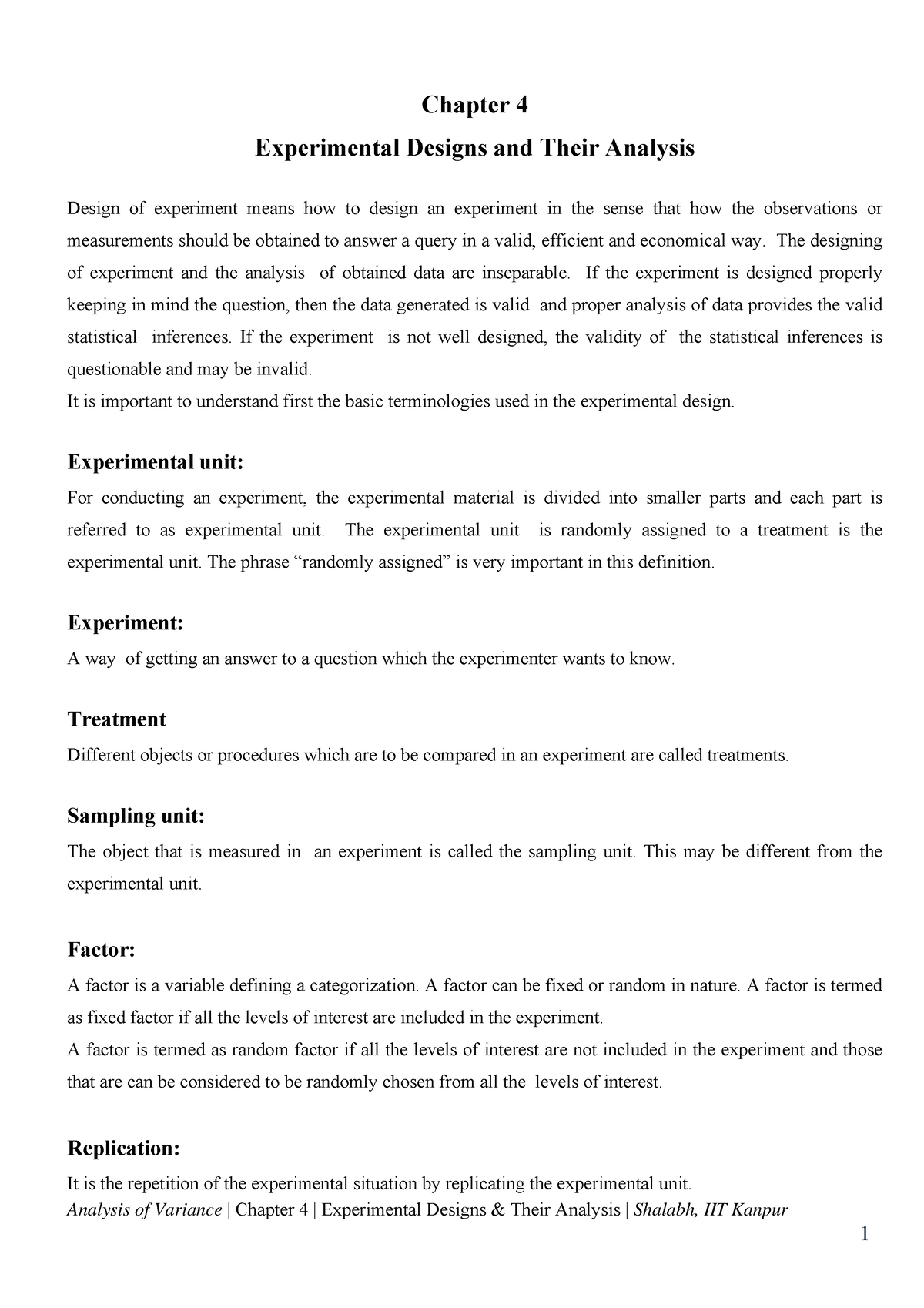 Chapter 4 Anova Experimental Design Analysis - ####### Analysis Of ...