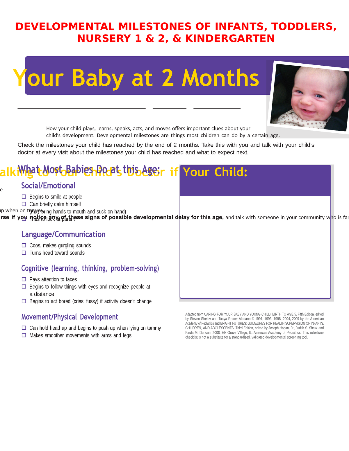 Foundation of Early Childhoof - Developmental Milestones - Your Baby at ...