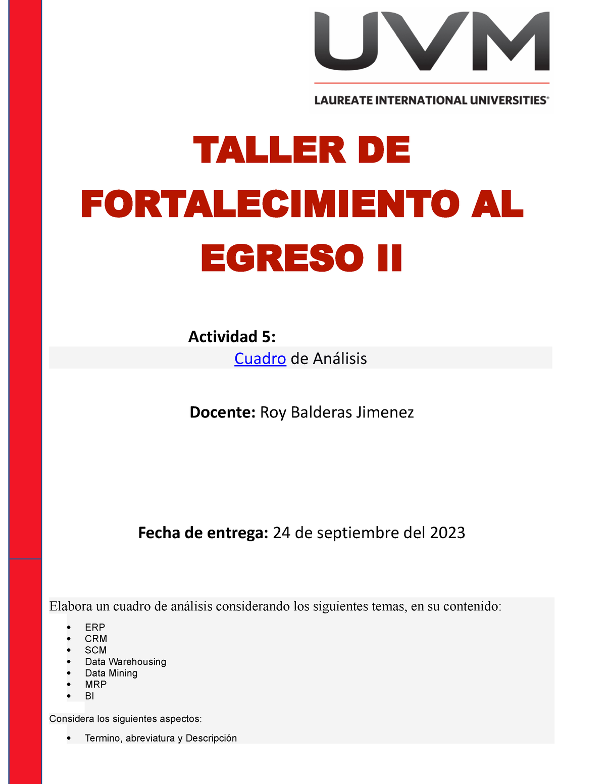 A5 Cuadro De Analisis UP - TALLER DE FORTALECIMIENTO AL EGRESO II ...