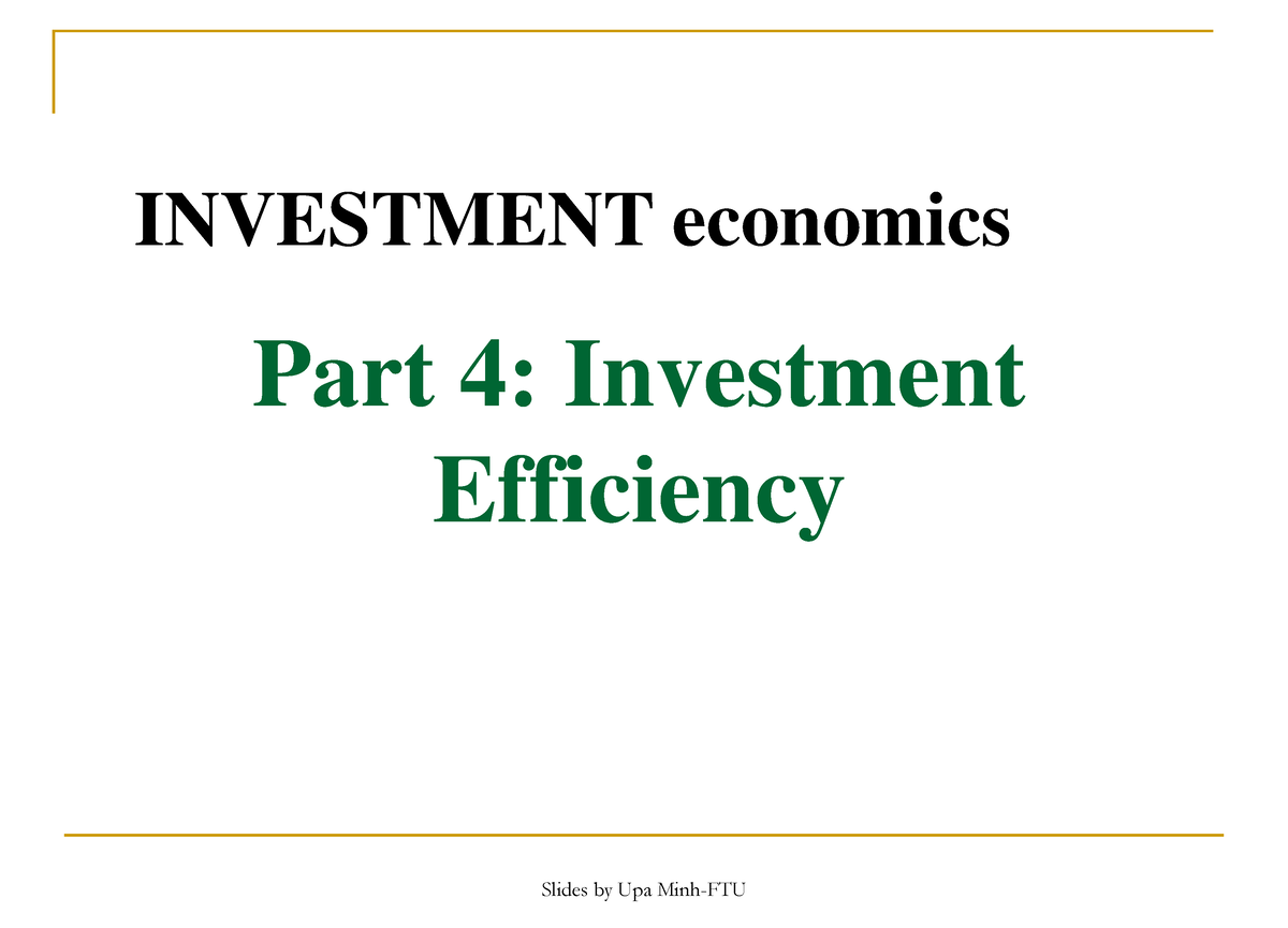 investment efficiency thesis