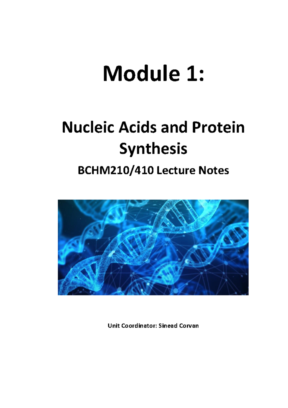 Module 1 Lecture Notes -BCHM210 410 T1 2019 - Warning: TT: undefined ...