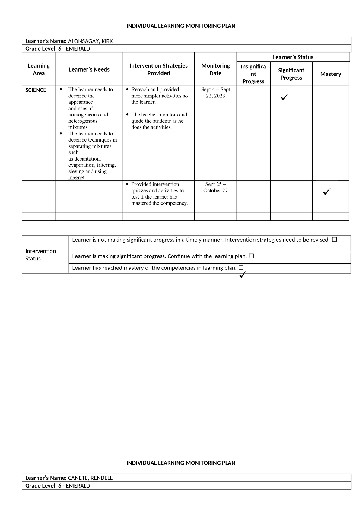 ILMP Q1 Grade 6 Emerald - gfdsgdsfgdfgdfgdsfg - INDIVIDUAL LEARNING ...