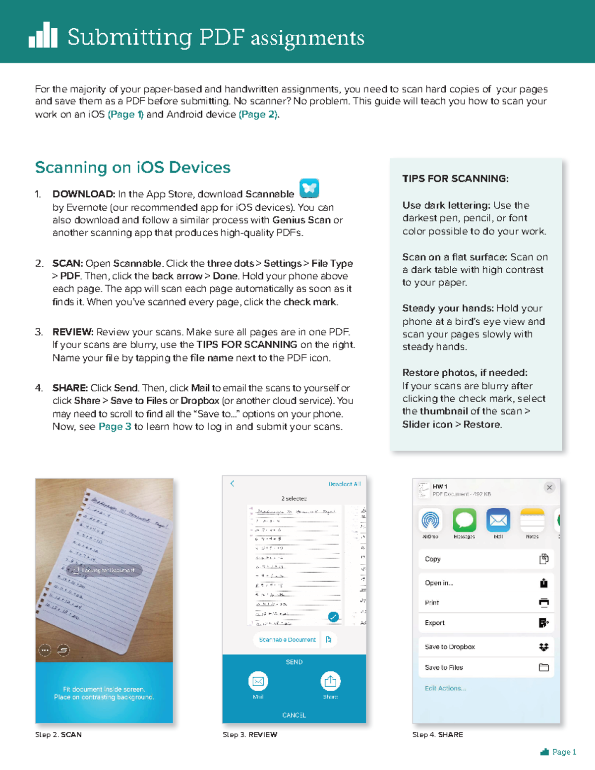 Creating a PDF Document - Page 1 For the majority of your paper-based ...