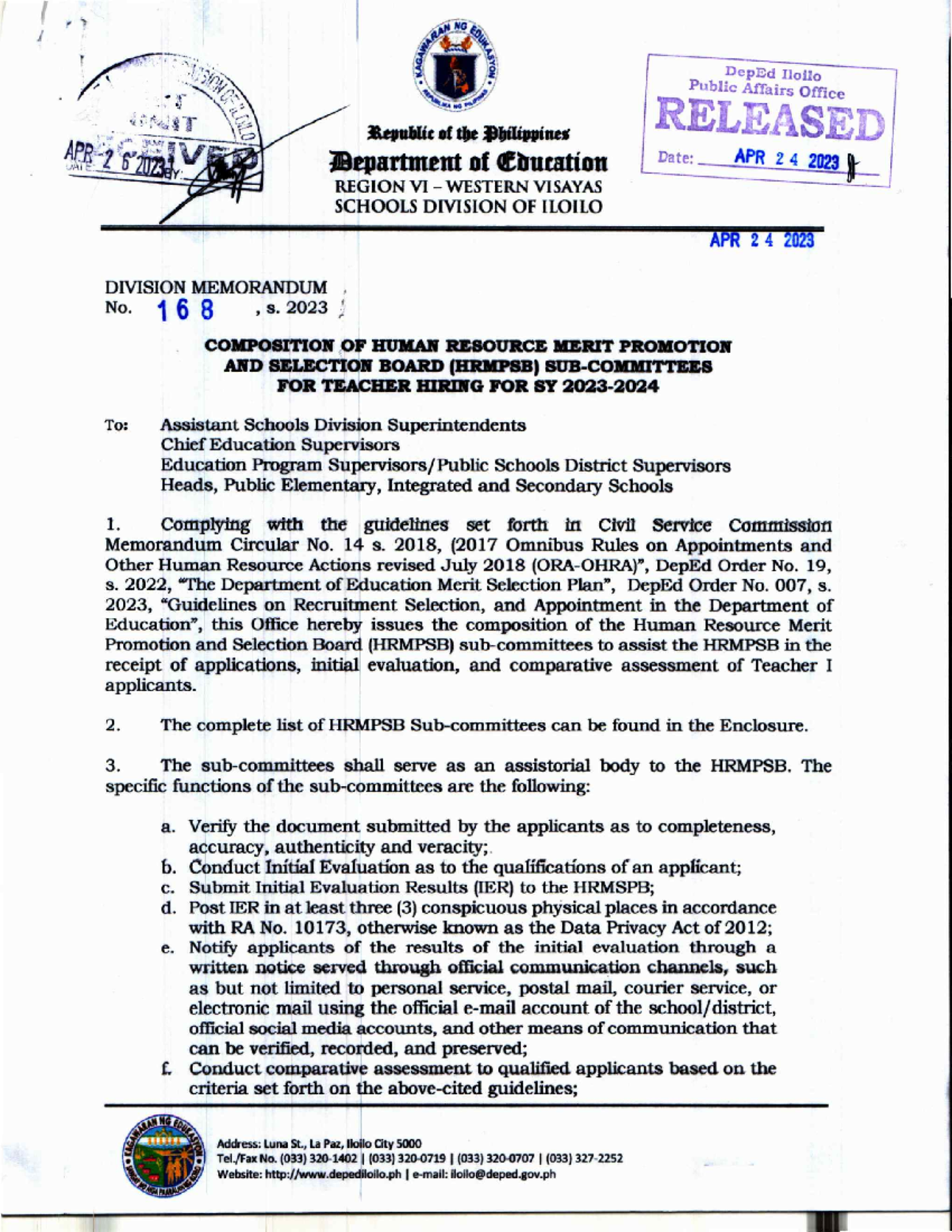 Advancement Selection Board Panel Members - bus2g7b