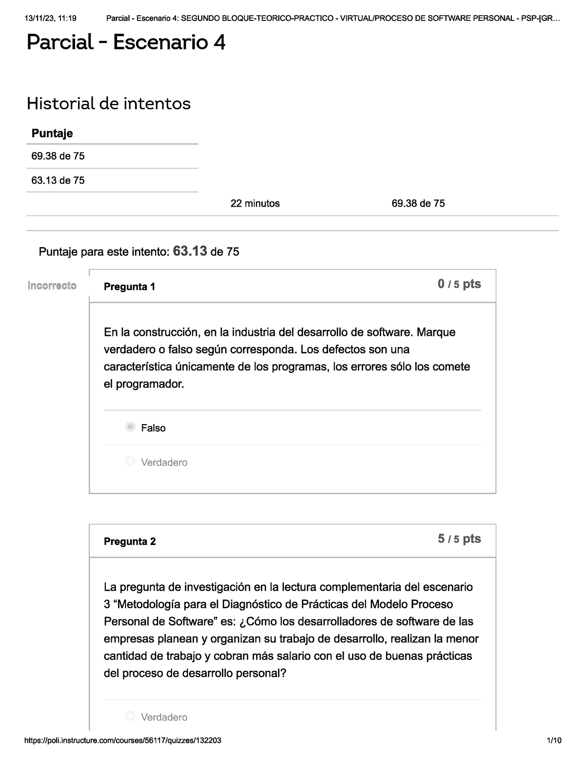 Examen Semana 4 Segundo Intento - Proceso De Software Personal - PSP ...