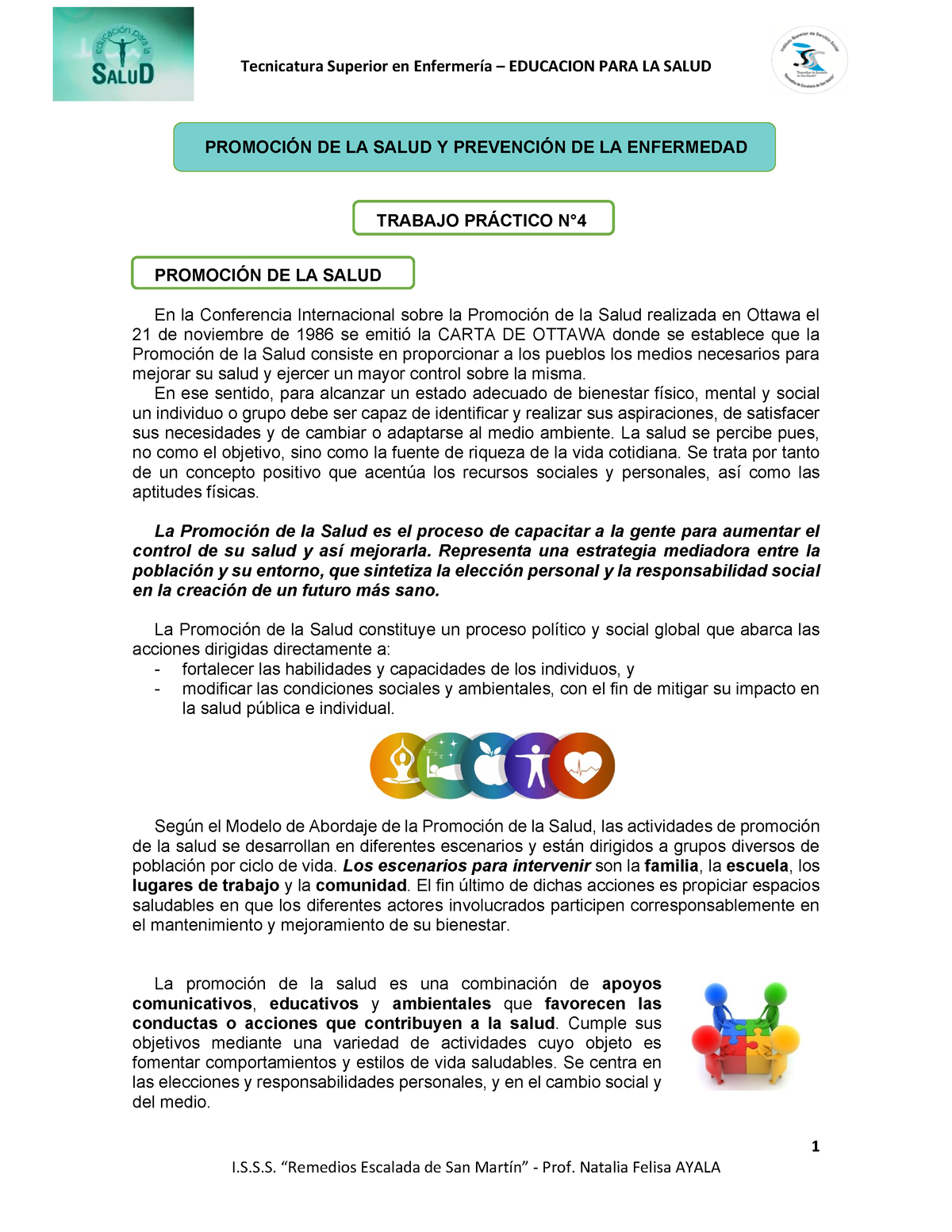 T Trabajo Práctico 1 PromociÓn De La Salud Y PrevenciÓn De La Enfermedad Trabajo PrÁctico N 