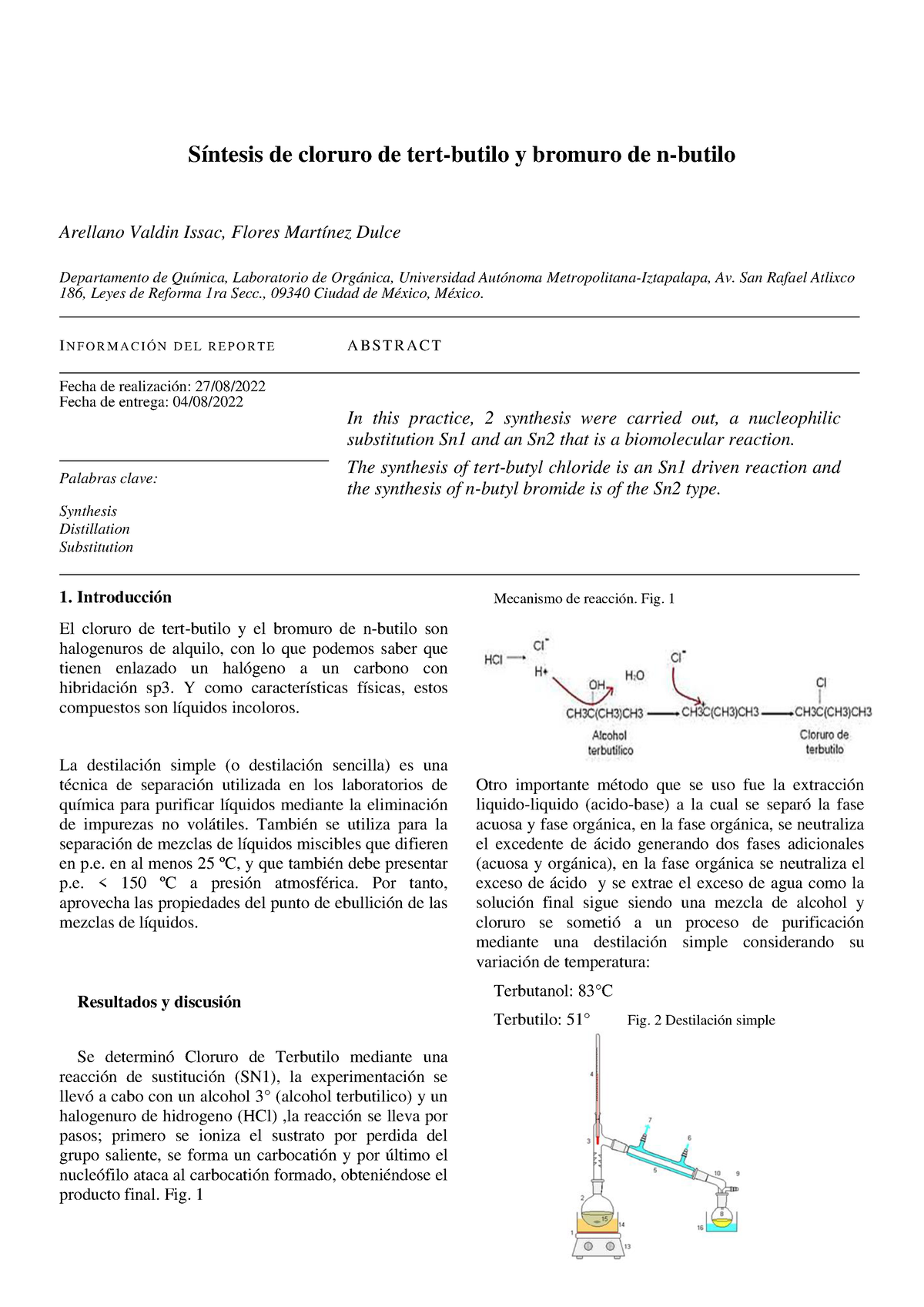 Práctica 2- Síntesis De Bromuro Y Cloruro - Síntesis De Cloruro De Tert ...