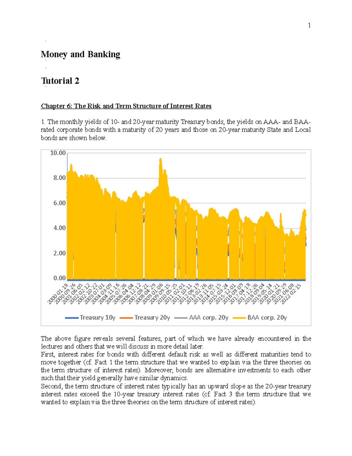 Tutorial 2 answers Money and Banking Chapter 6 The Risk and Term