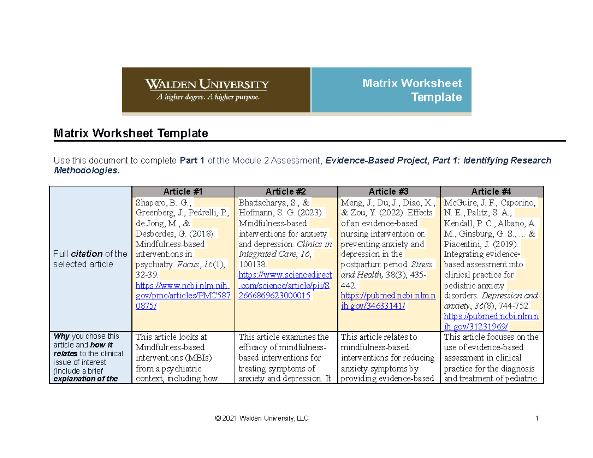 141580 USW1 NURS 6052 Matrix Worksheet Template EBP 64855953 ec9fb.doc ...