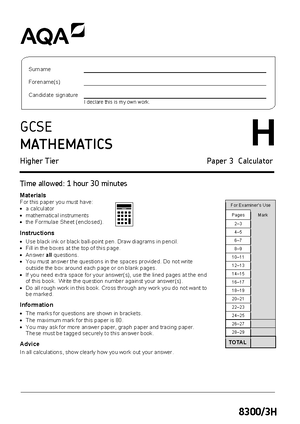 06a Practice Test Set 1a Paper 3h Gcse Mathematics Practice Tests Set 1a Paper 3h 06a Practice Test Set 1a Paper 3h Gcse Mathematics Practice Tests Set 1a Paper 3h