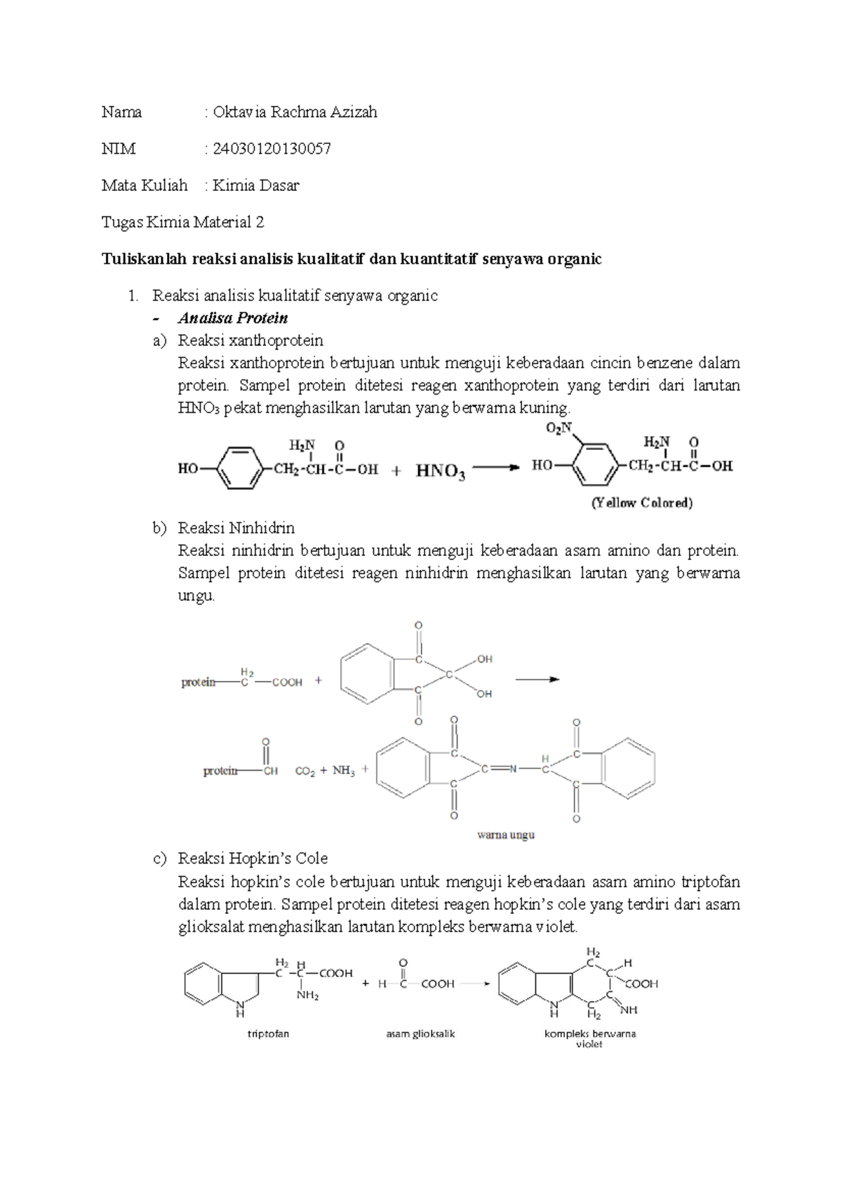Oktavia Rachma A 2403012013 0057 Tugas Kimdas 5 S. Organik - Nama ...