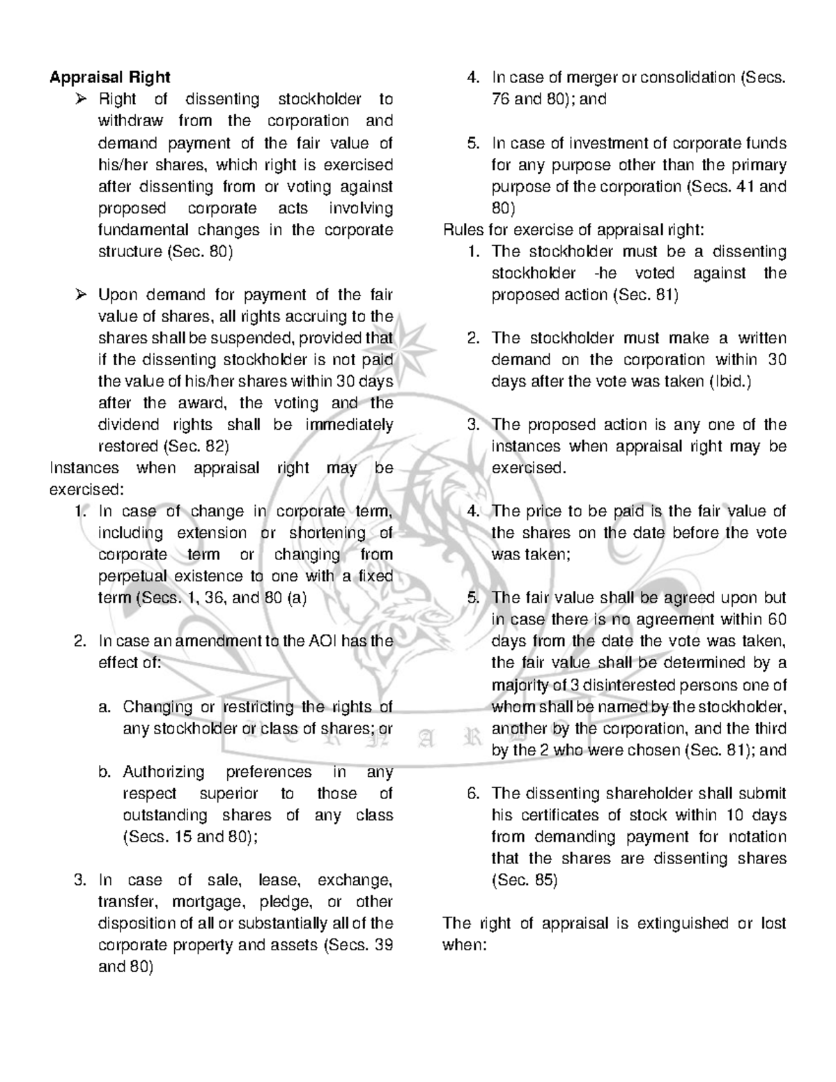 Dhvsu Law2 part 16 - BOOKS AND RECORDS, MERGER AND CONSOLIDATION ...