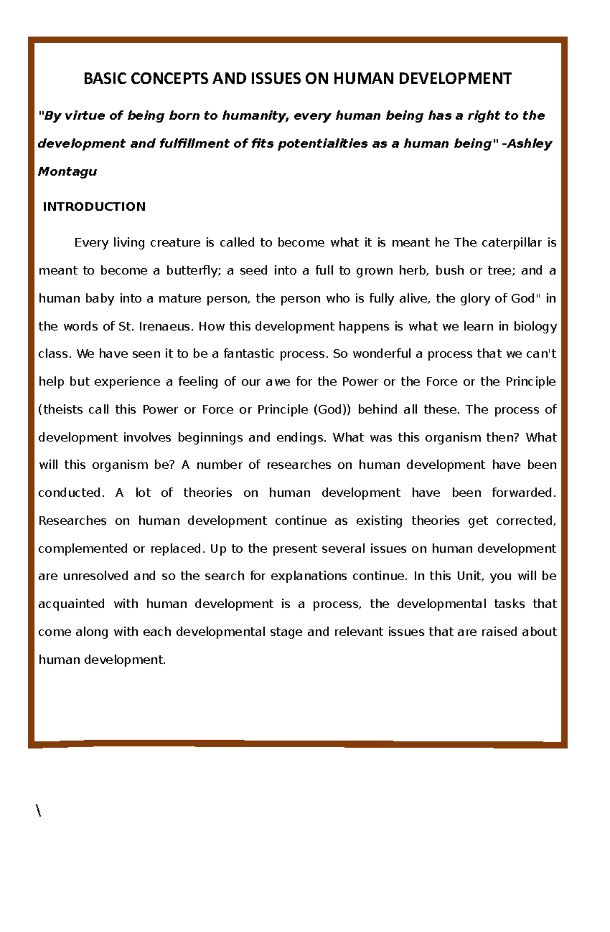 research paper about issues on human development pdf