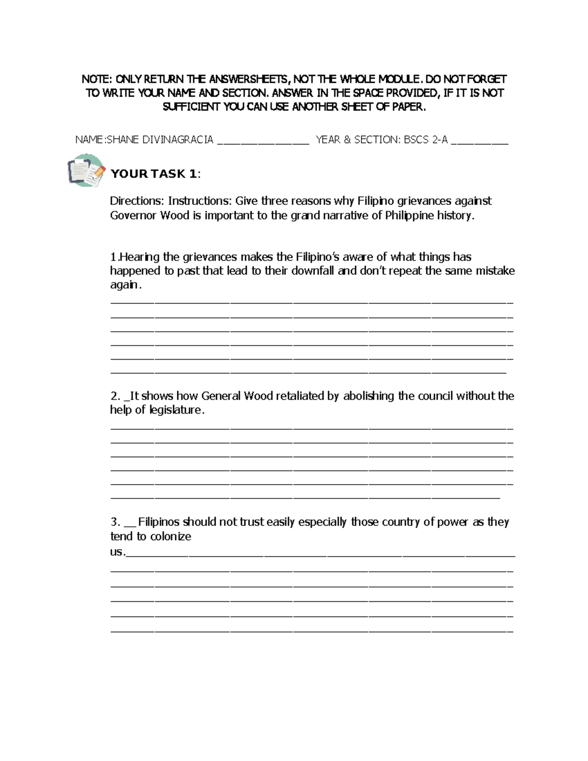 Task1 - answers of module 1 rph ge it would provide you answers - NOTE ...