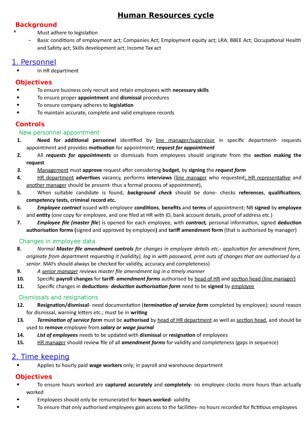 2.5.4 Human Resources cycle - Human Resources cycle Background Must ...