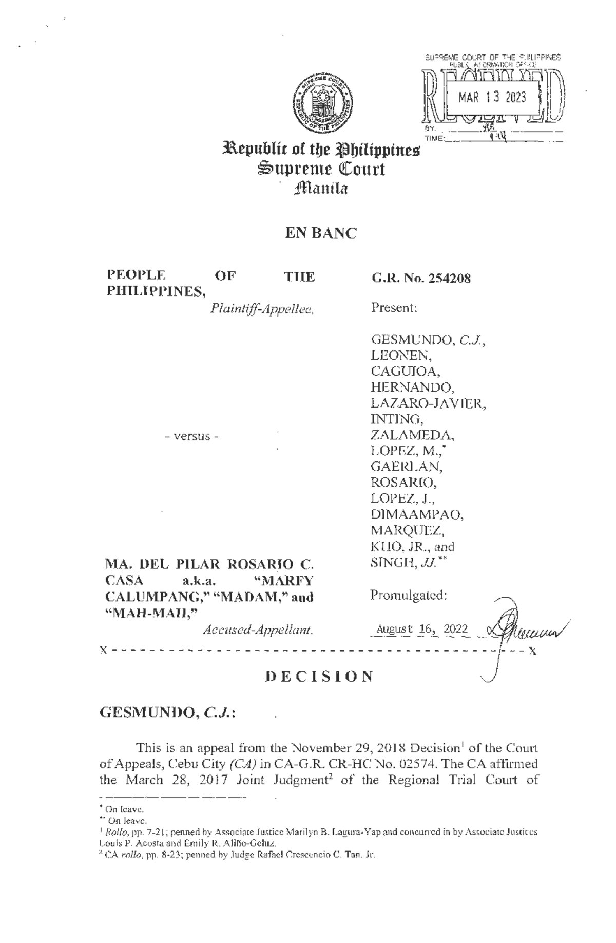 Gr 254208 2022 Jurisprudence SUPREME COURT OF THE PHILIPPINES