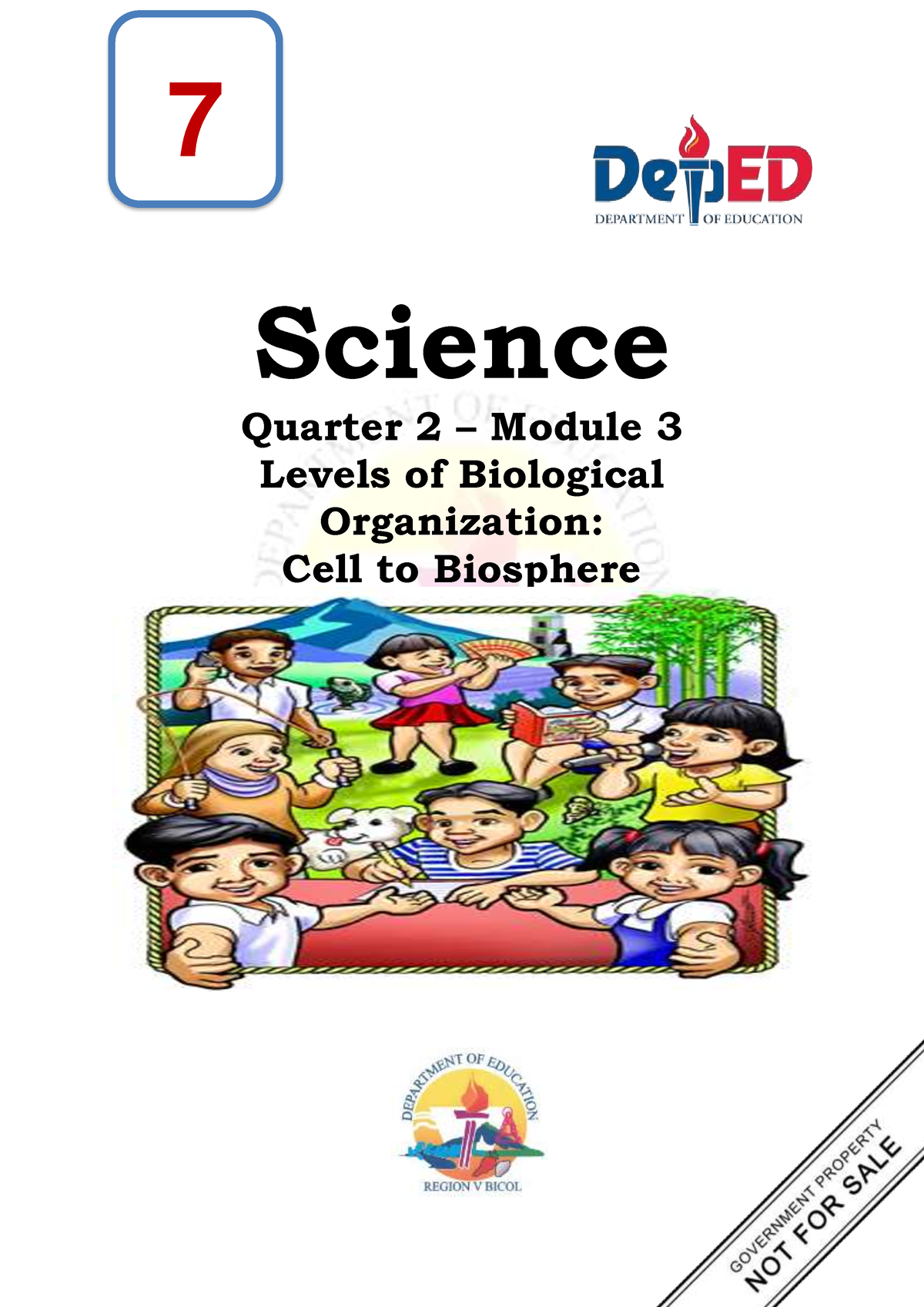 SCIENCE 7 MODULE - Science Quarter 2 – Module 3 Levels Of Biological ...