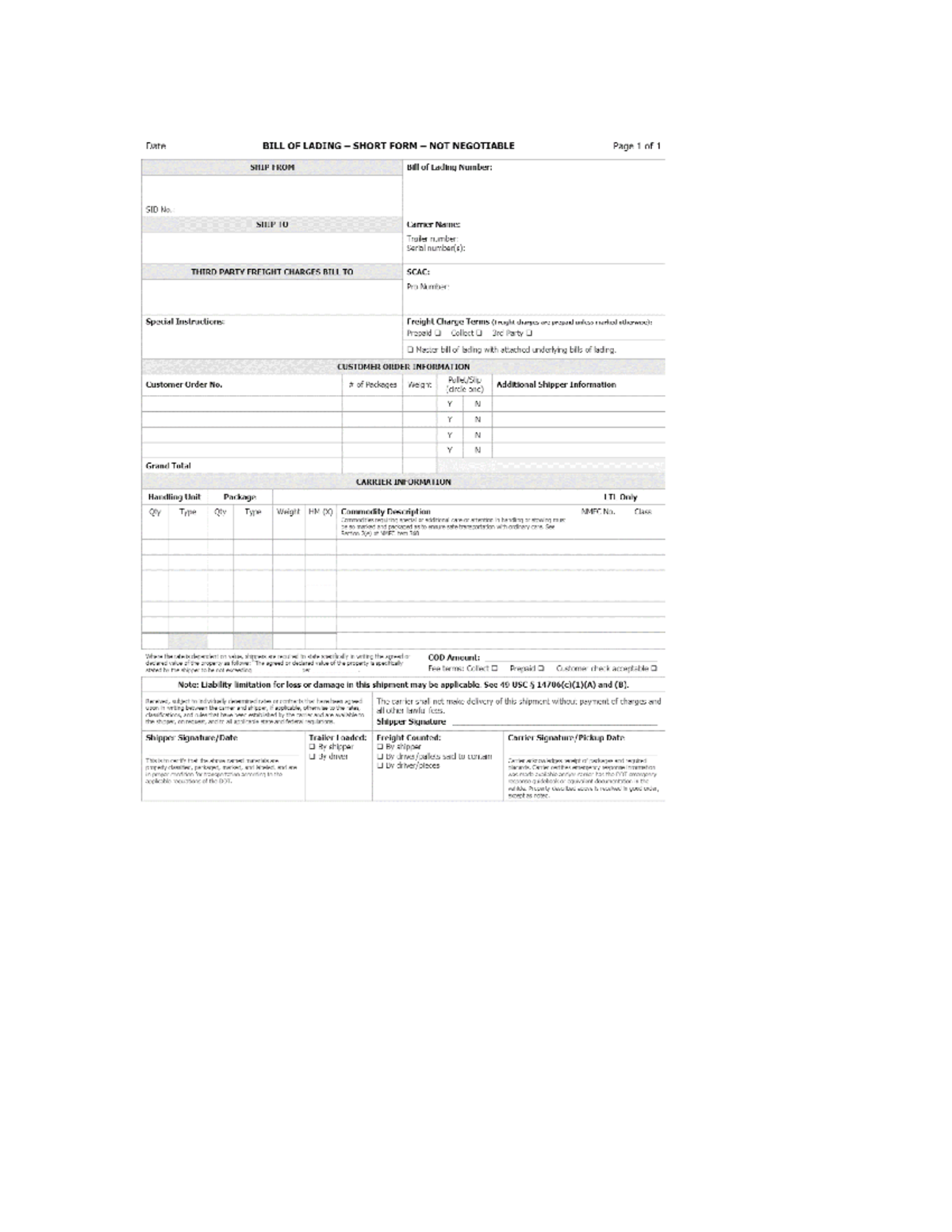 Bill-of-lading FREE - employee - BSBA MARKETING - Studocu