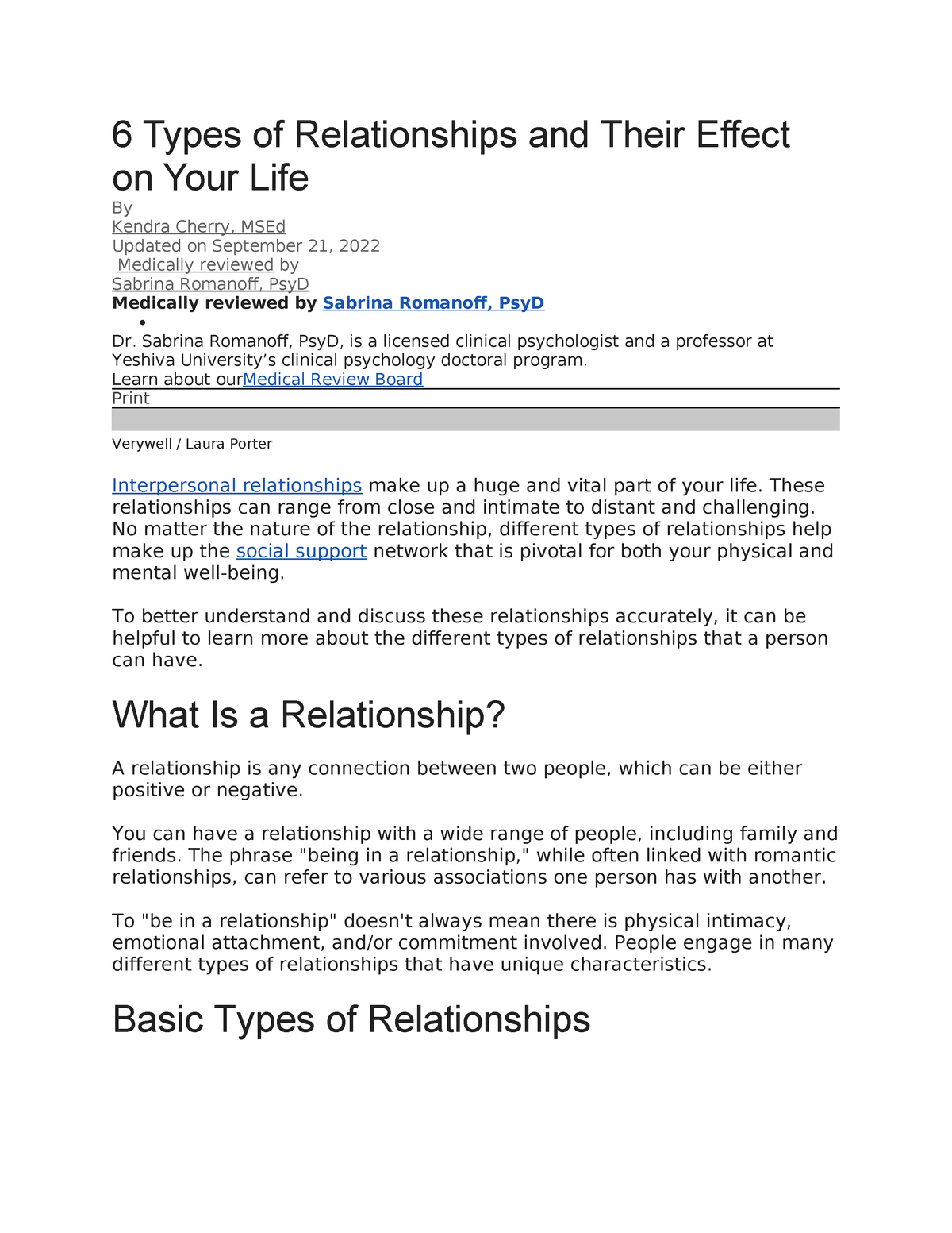 6 Types of Relationships and Their Effect on Your Life