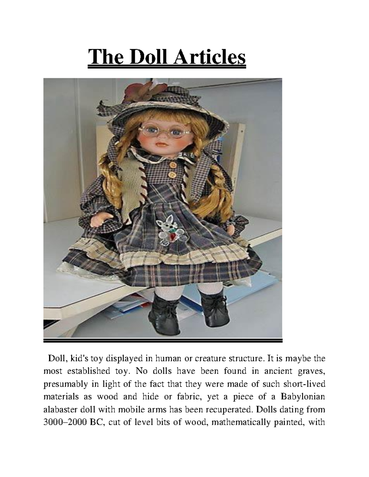 The History of Doll Articles patterns computer science XLRI Studocu