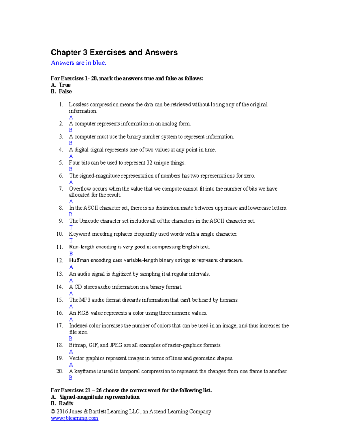 Ans CH03 - Chapter 3 Exercises And Answers Answers Are In Blue. For ...