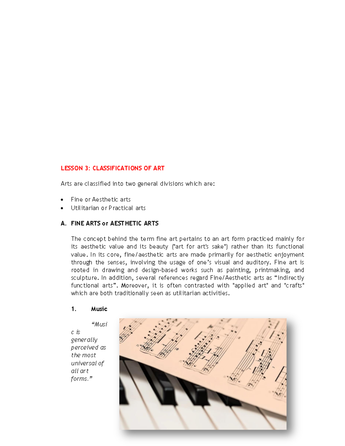 module-one-lesson-three-arts-appreciation-lesson-3-classifications