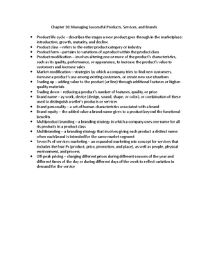 MKTG Chapter 9 Notes - Chapter 9: Developing New Products and Services ...