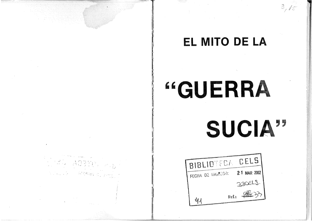 El Mito De La Guerra Sucia Apuntes Y Monografias 2014 