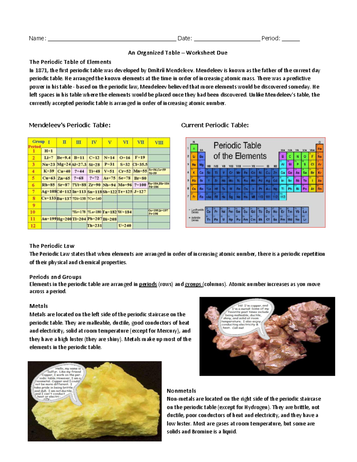 Kami Export - David Jones - Periodic Table Coloring and Questions ...