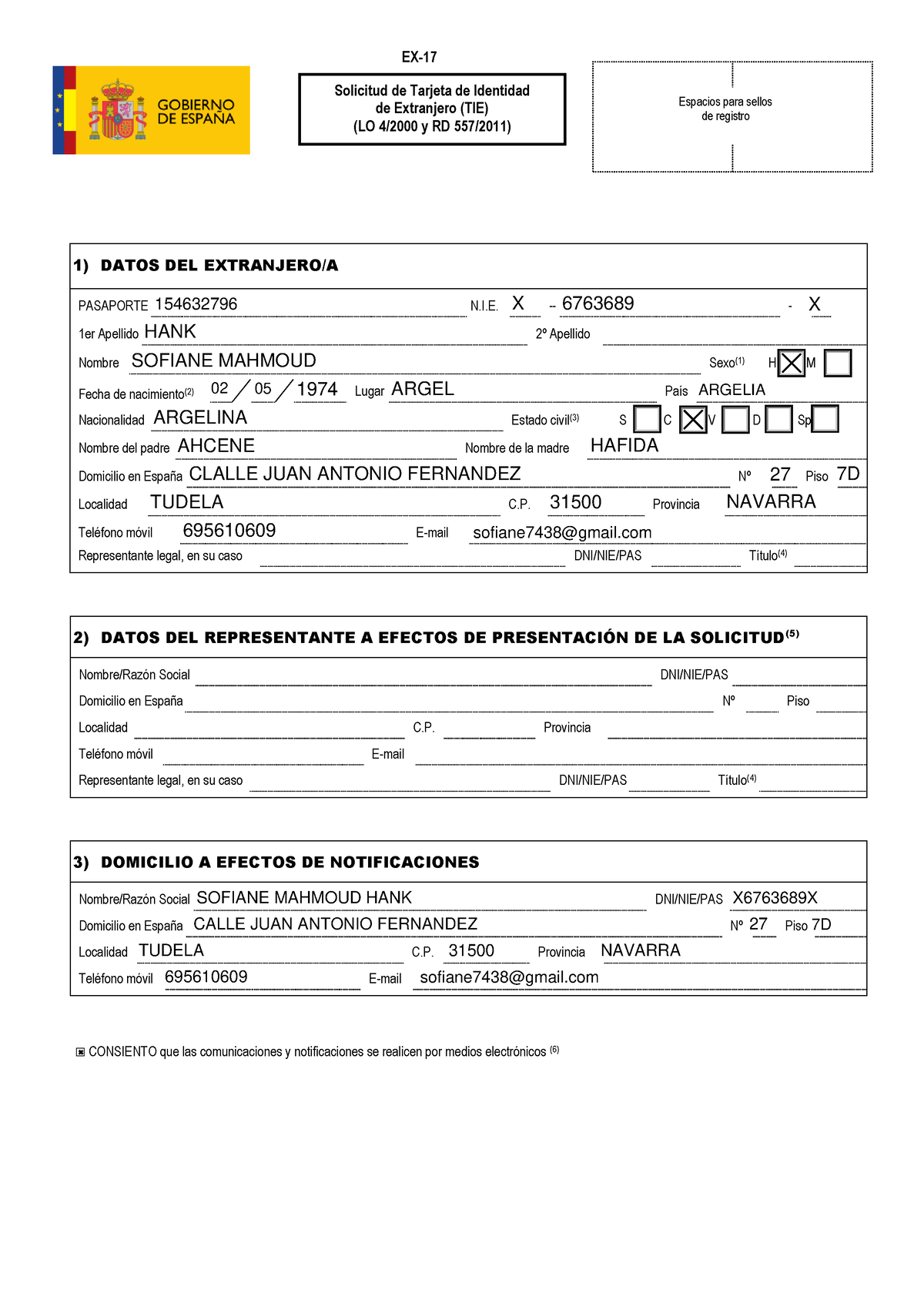 17Formulario TIE1 Solicitud de Tarjeta de Identidad de Extranjero