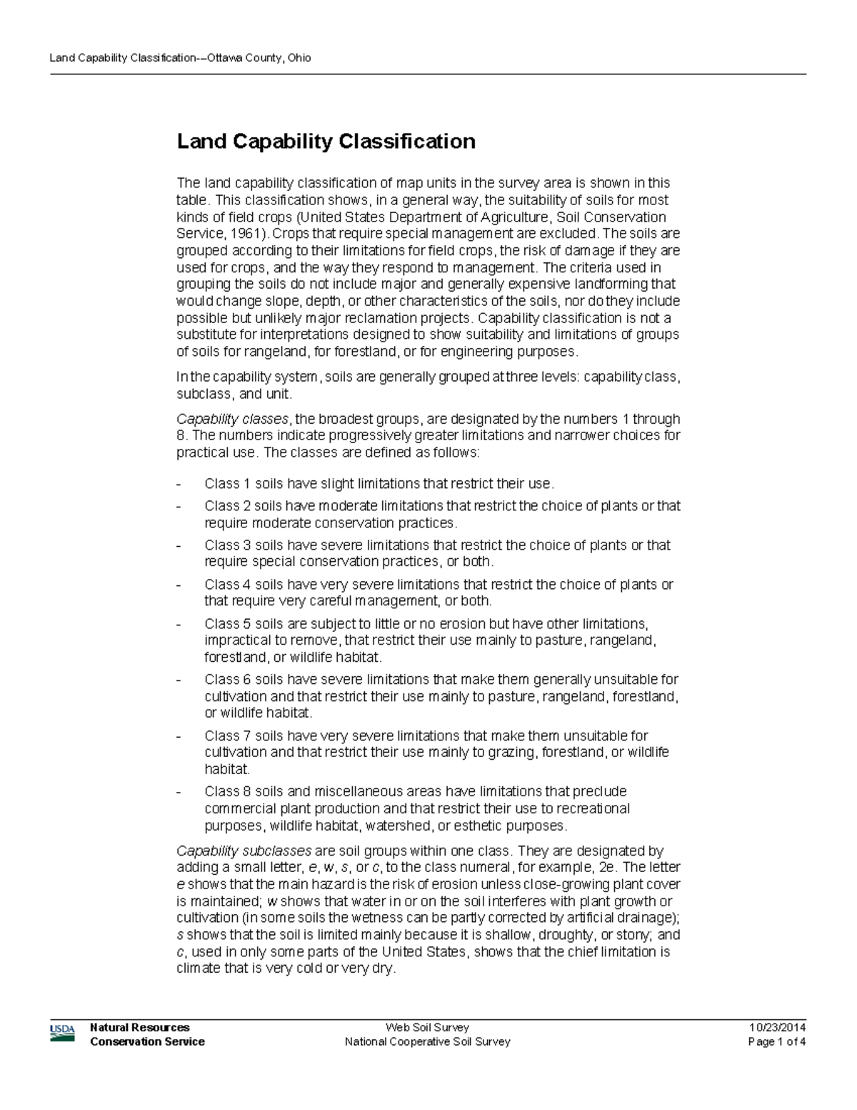 123 land capability 10232014 - Land Capability Classification The land ...