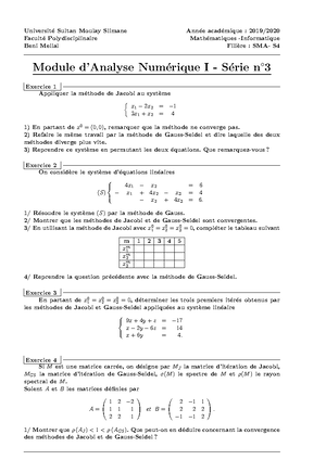 TD 4 2020 - travaux dirigés analyse numérique pdf - Universit ́e Sultan ...