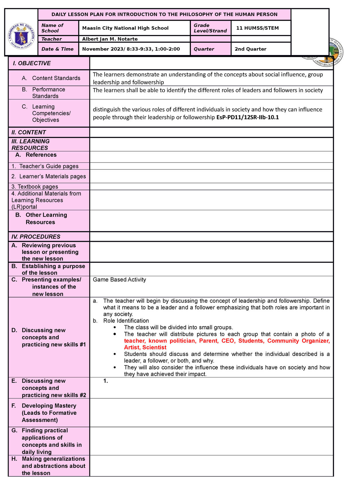 Q2-Lesson 4 - about development - DAILY LESSON PLAN FOR INTRODUCTION TO ...