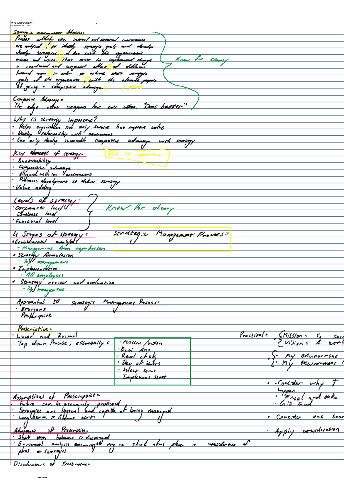 Enhanced Chapter 1 - Summary Strategic Management - EBUS2715 - Enhanced ...