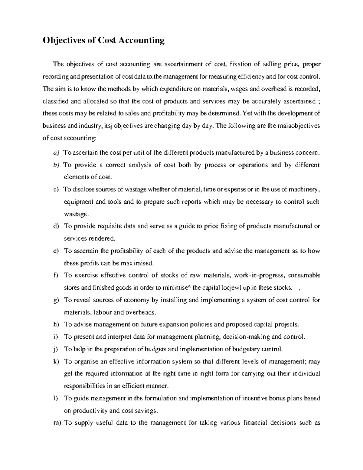 5.Objectives of Cost Accounting - The aim is to know the methods which ...