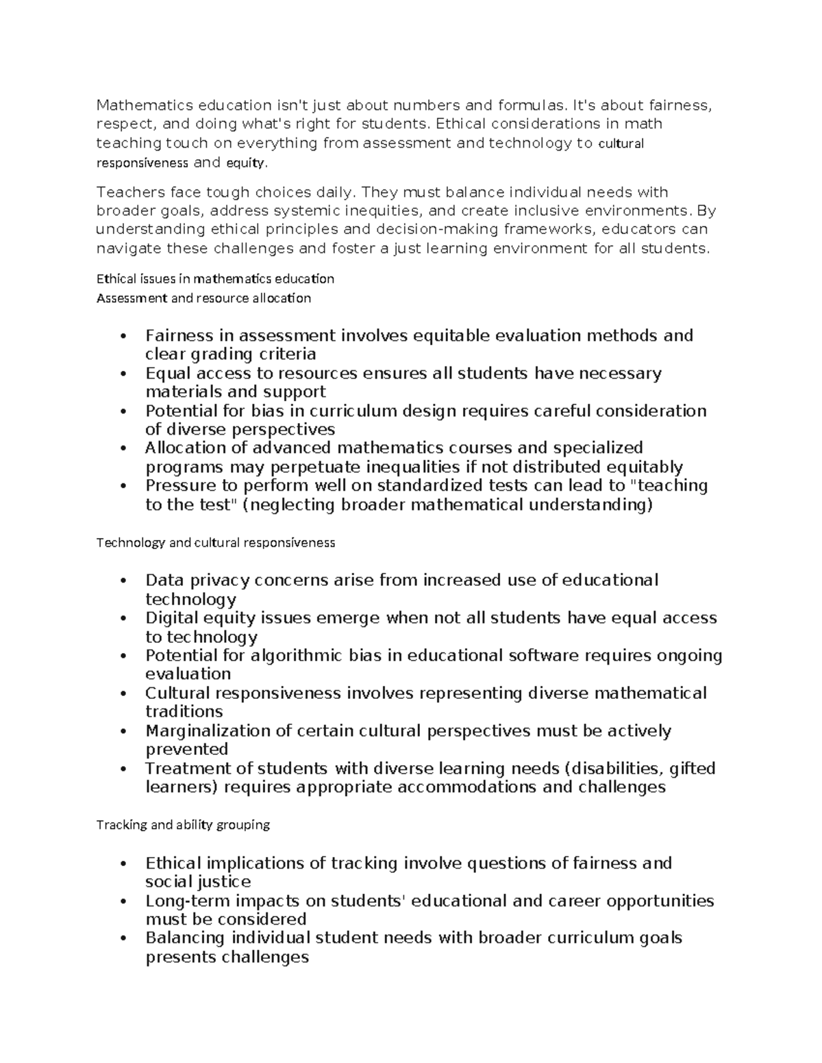 Math 215 report - open - Mathematics education isn't just about numbers ...