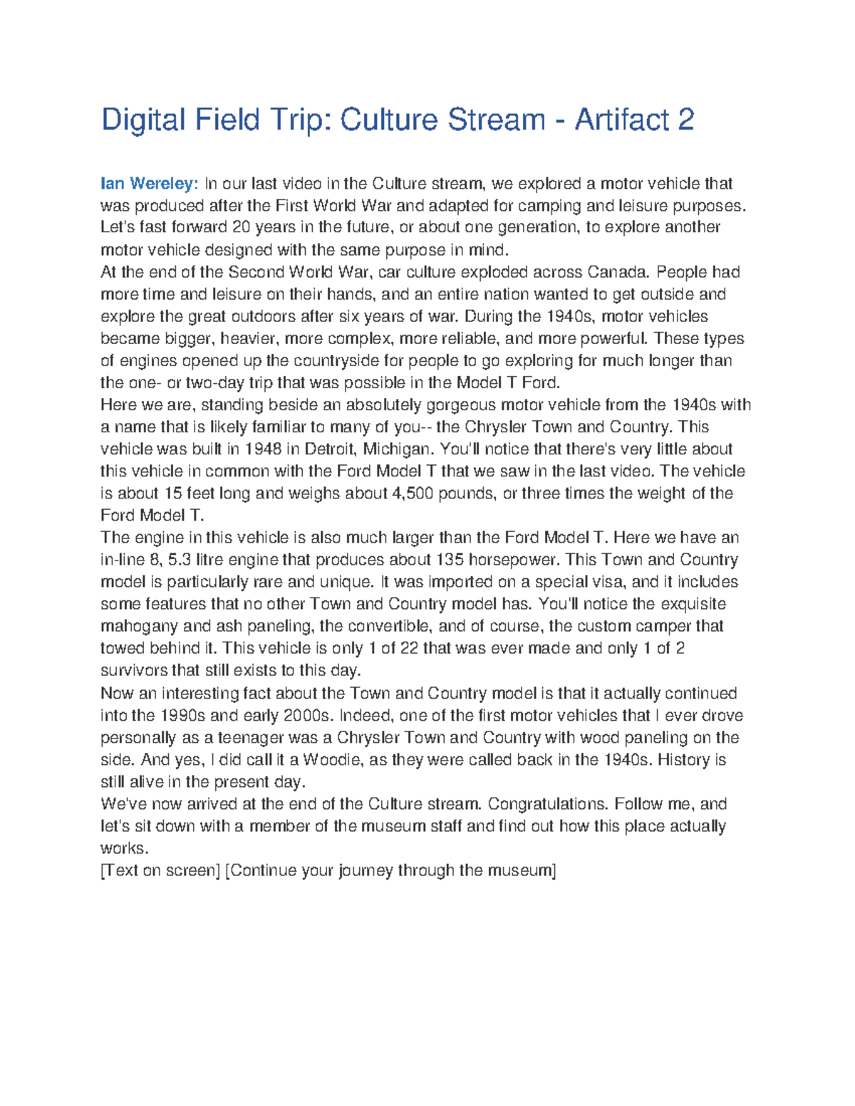 Digital Field Trip Culture Stream Artifact 2 Digital Field Trip