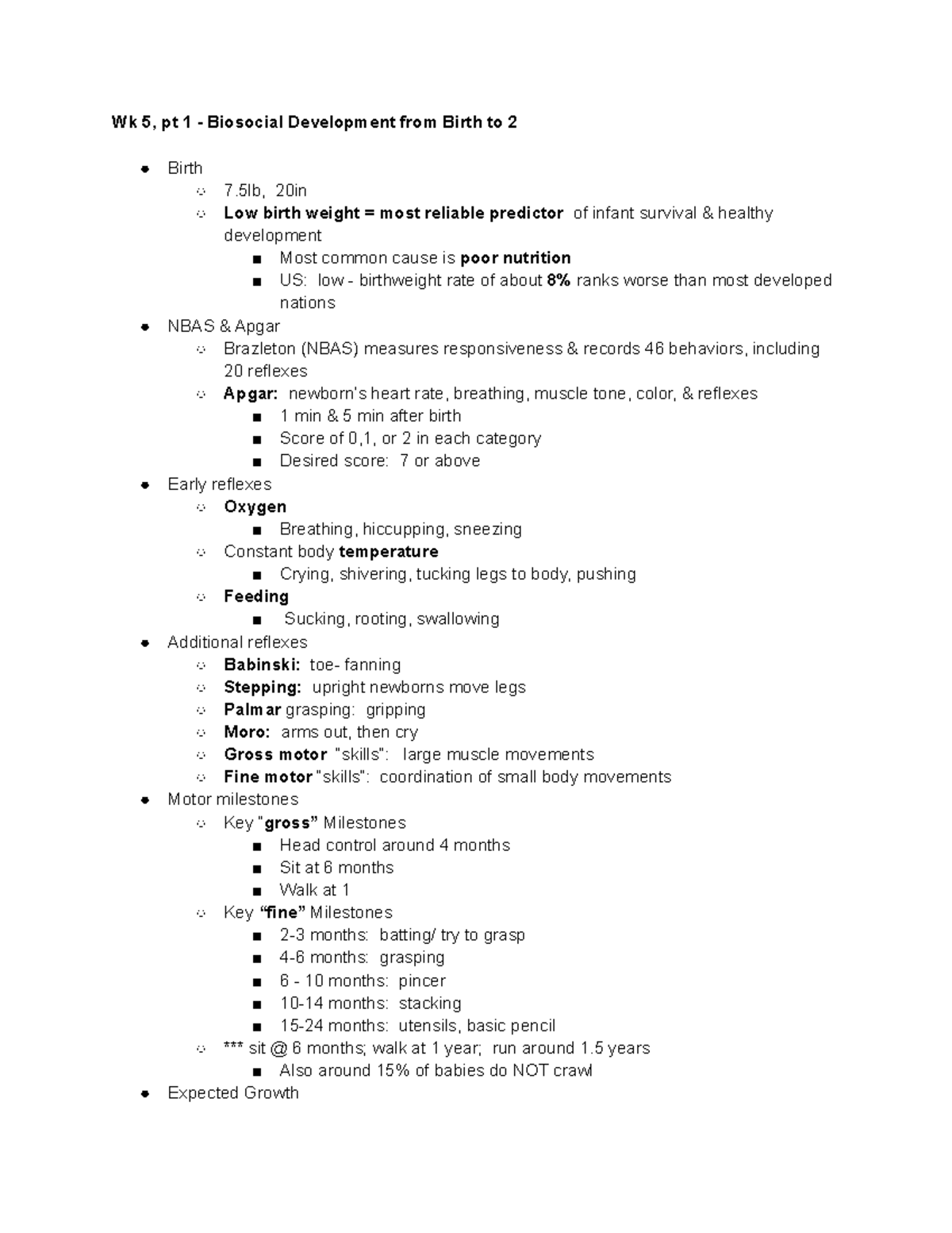 HDE100A - wk5 lecture, pt1 - Wk 5, pt 1 - Biosocial Development from ...