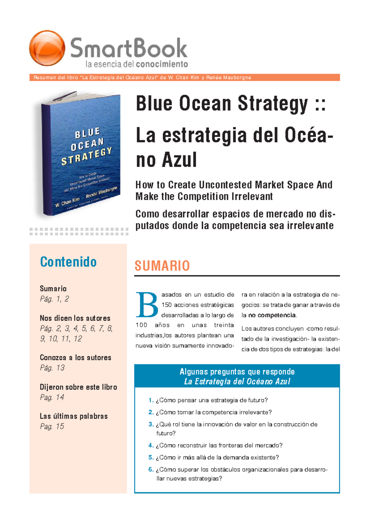 Oceanoazul - información extra de oceanos azules - Resumen del libro ...