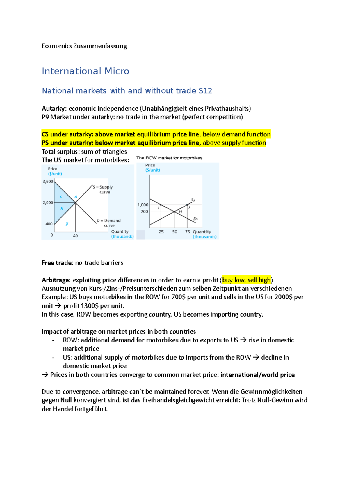 Economics Zusammenfassung - Economics Zusammenfassung International ...