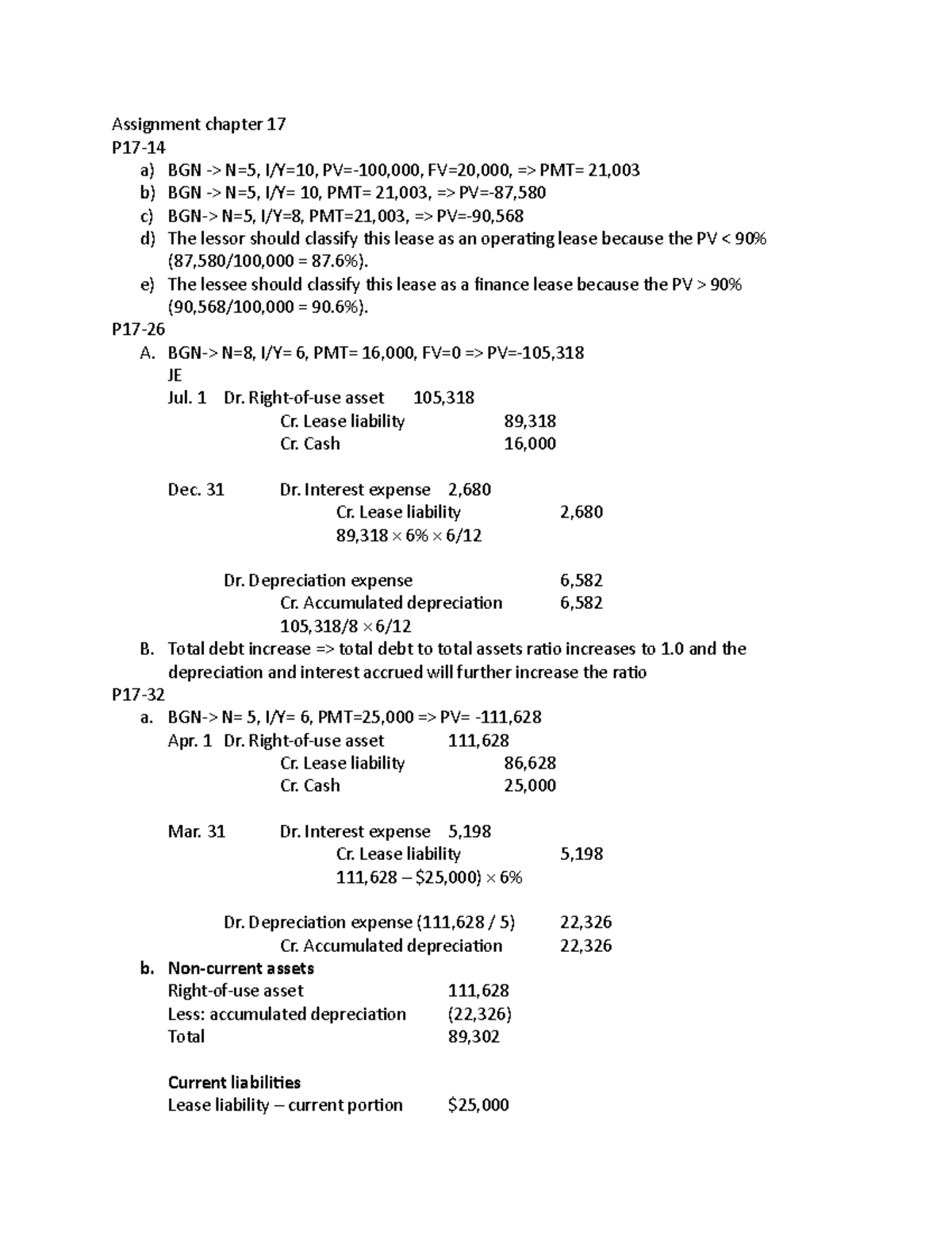 Assignment Chapter 17 E The Lessee Should Classify This Lease As A   Thumb 1200 1553 