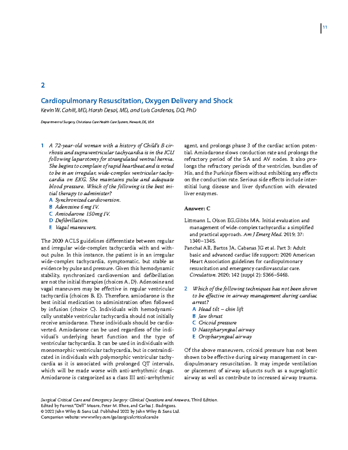 Cardiopulmonary Resuscitation, Oxygen Delivery and Shock - Surgical ...