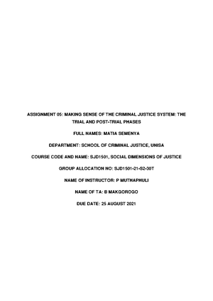 Assignment 3 Sjd1501 Written Assignment Sjd1501 Unisa Studocu Assignment 3 Sjd1501 Written Assignment Sjd1501 Unisa Studocu