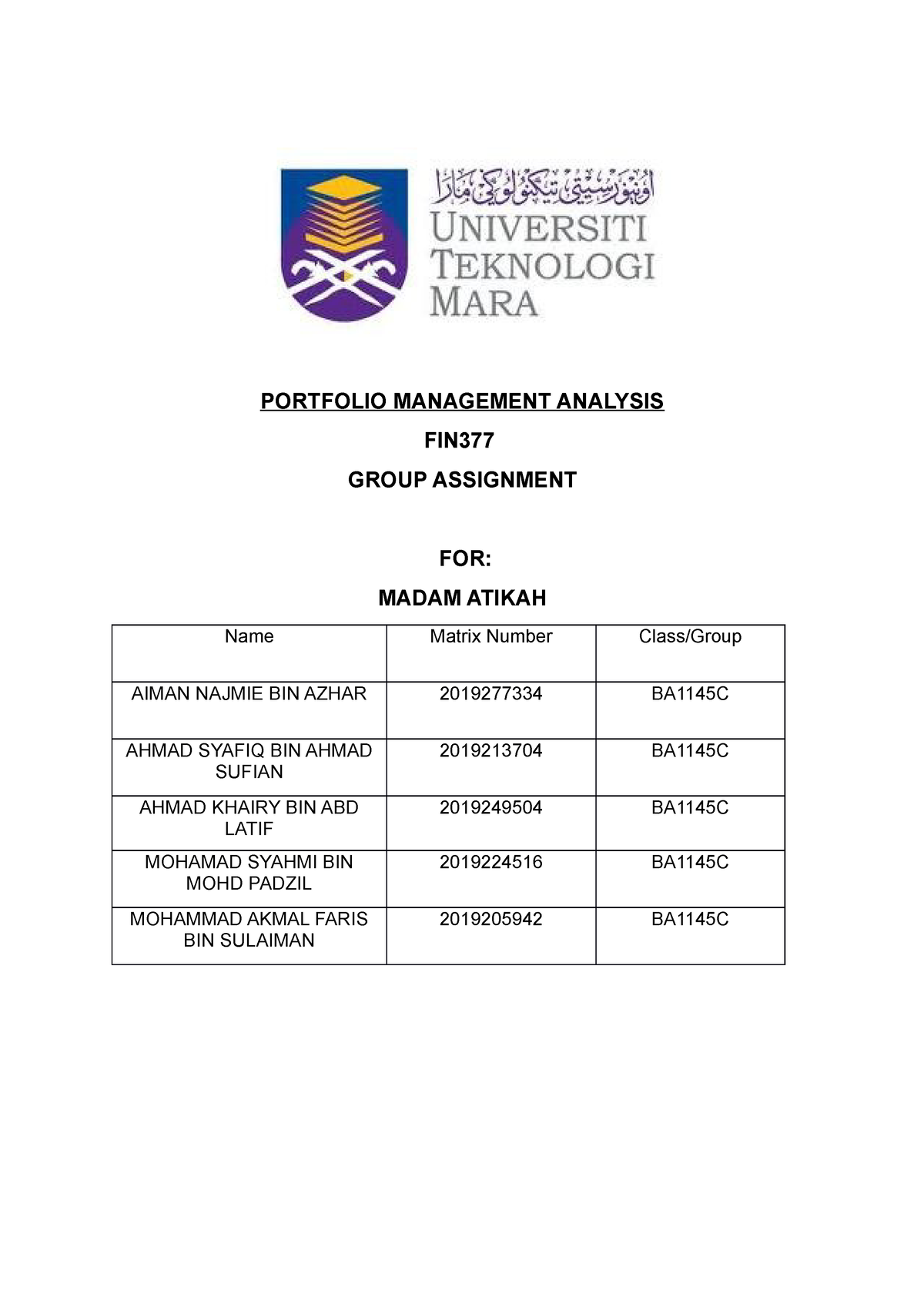 contoh myportfolio pembantu tadbir n19