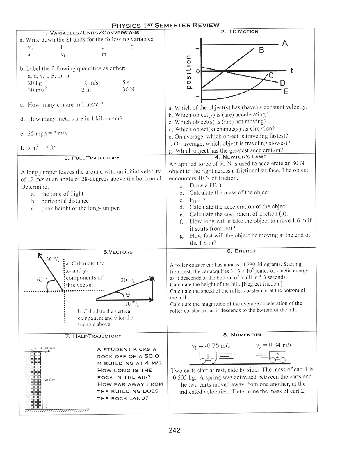 Physics+Semester+1+Review+Solutions - Studocu