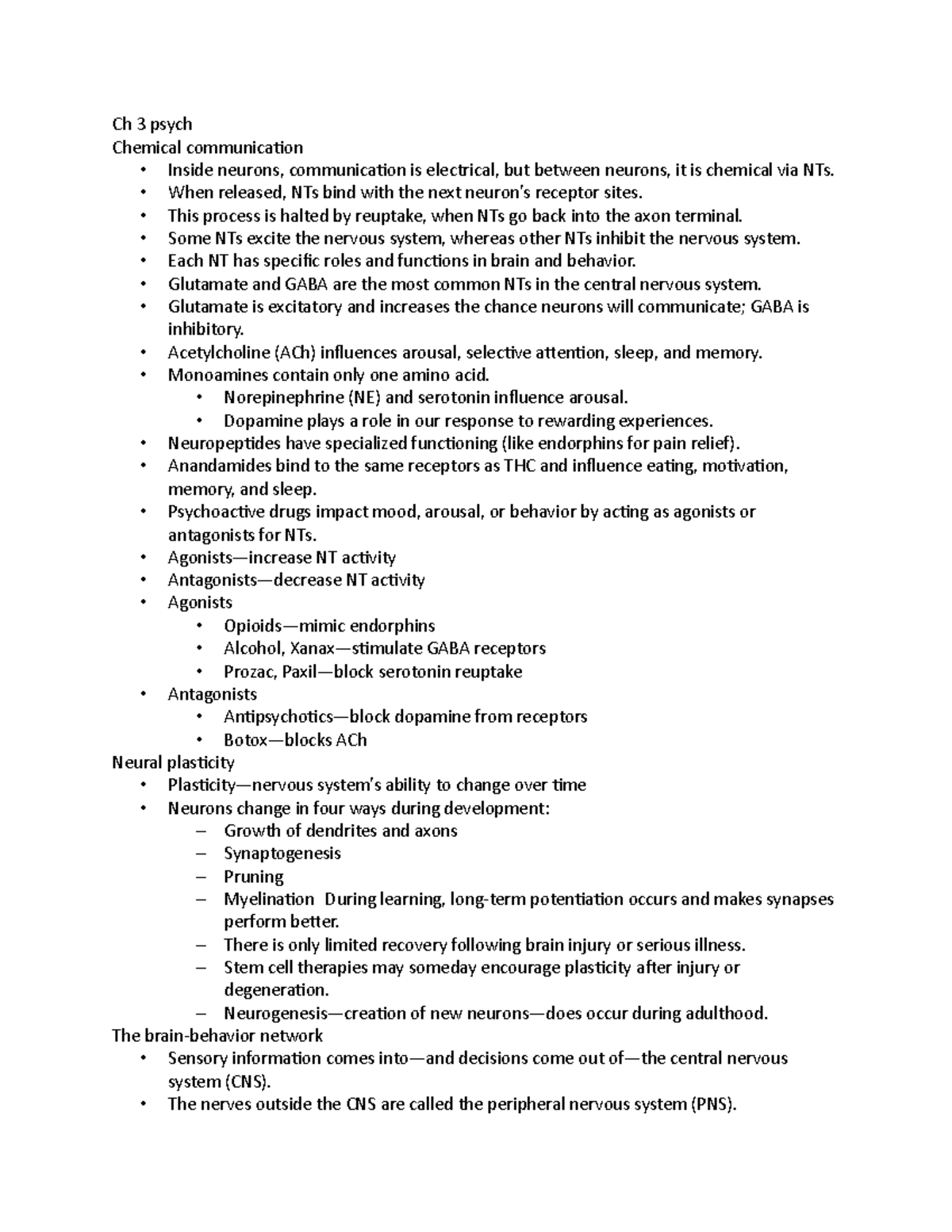 Ch 3 psych - chapter 3 lecture notes with David weber - Ch 3 psych ...