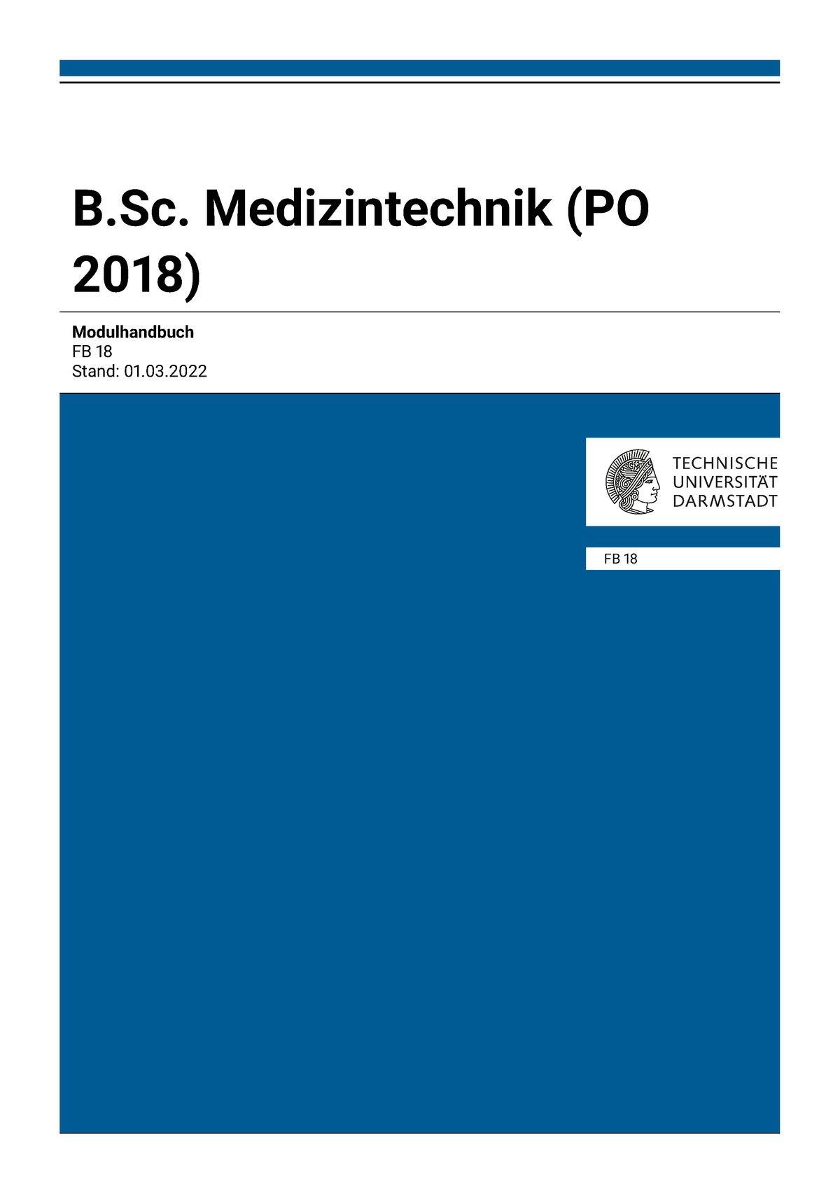 Modulhandbuch Medizintechnik B - FB 18 B. Medizintechnik (PO 2018 ...