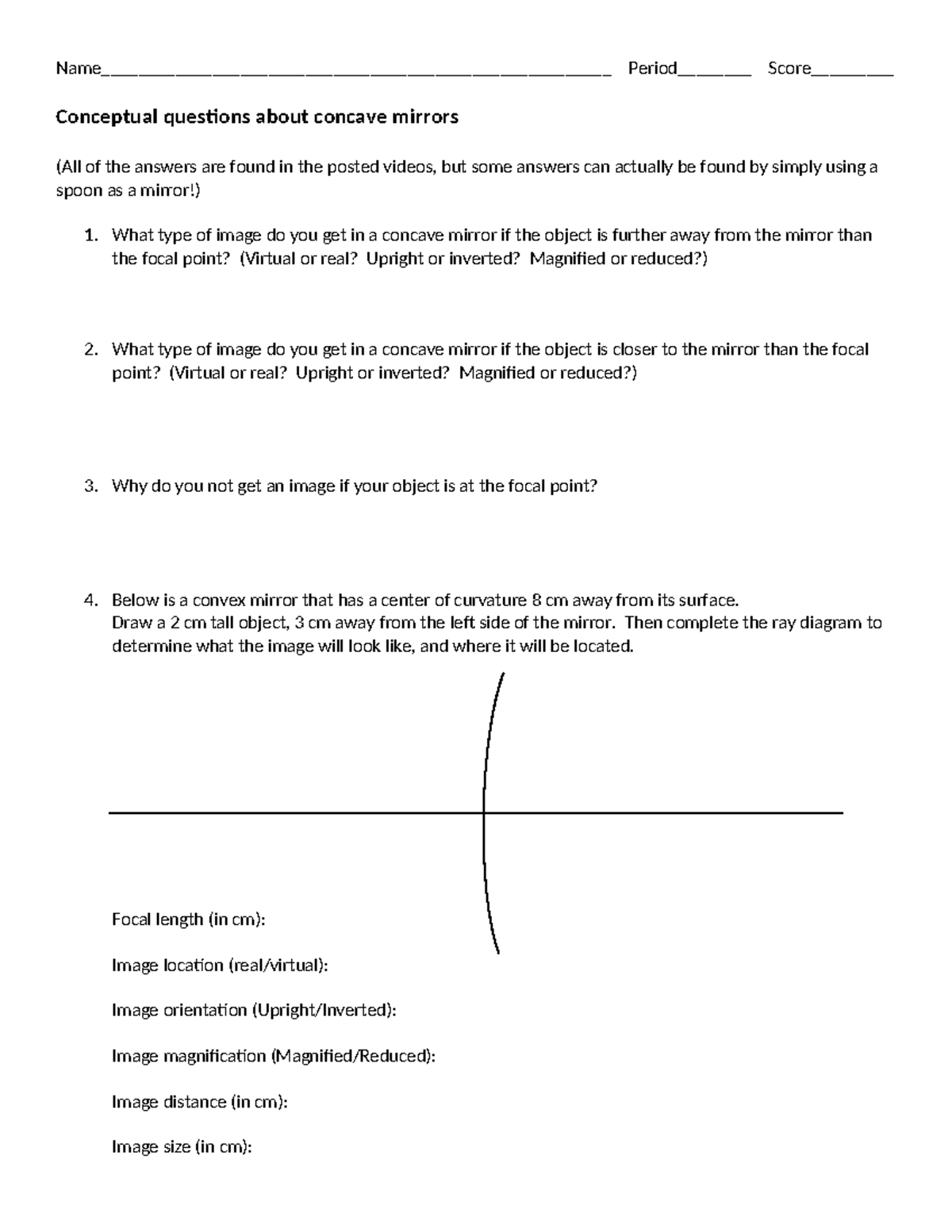 Concave questions and convex drawing worksheet - - Studocu